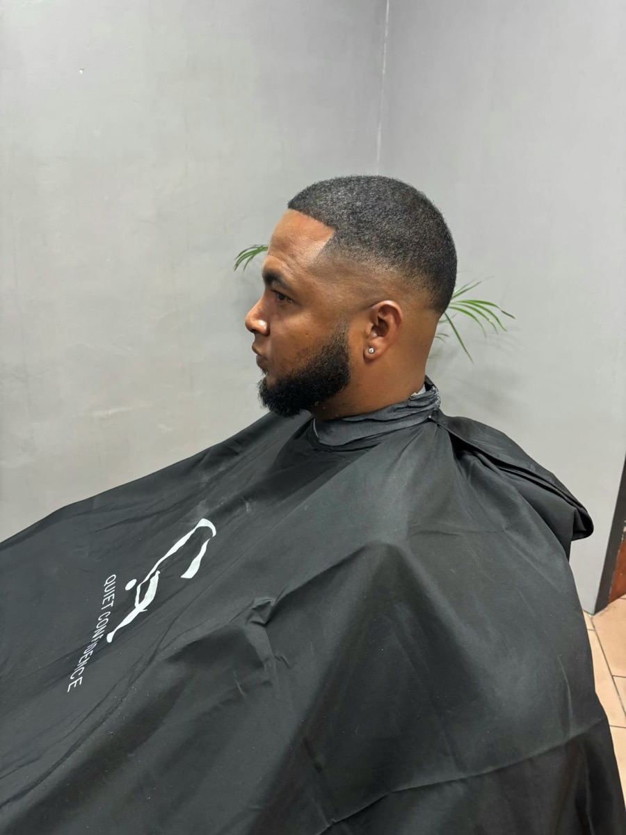 Afgewerkte fade en baard, zijaanzicht